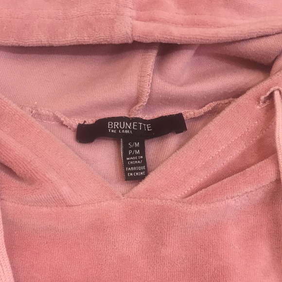BRUNETTE THE LABEL | Velour Pullover Hoodie Sz S/M - Picture 4 of 11